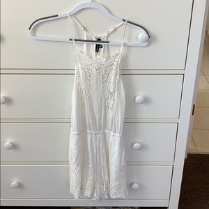 White lace/embroidered romper